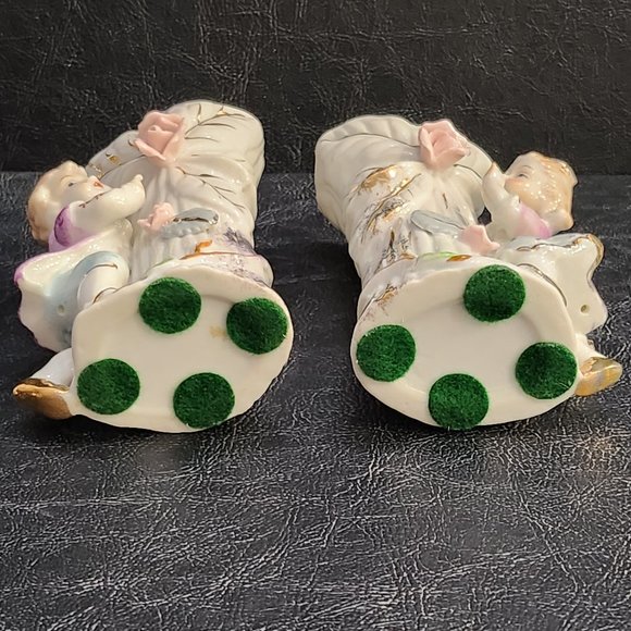 Pair of Vintage 1950s Ucagco Porcelain Figural Spill Vases Made in Japan - Picture 5 of 10